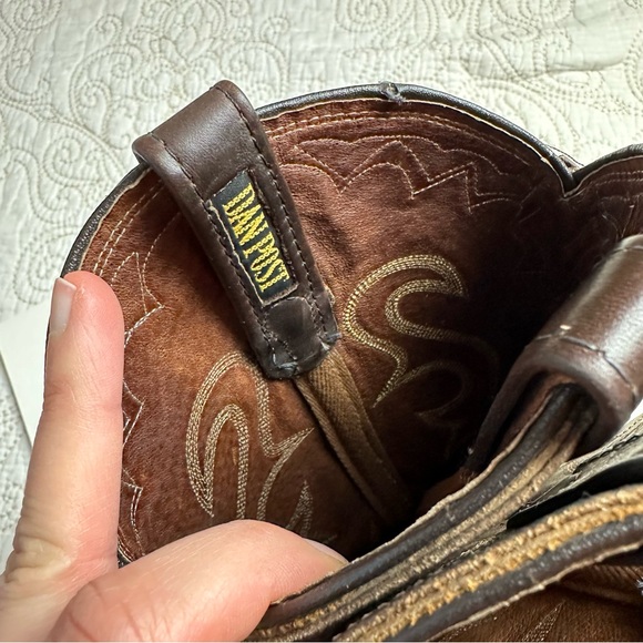 Dan Post brown classic cowboy boots sz 7 - Picture 9 of 10